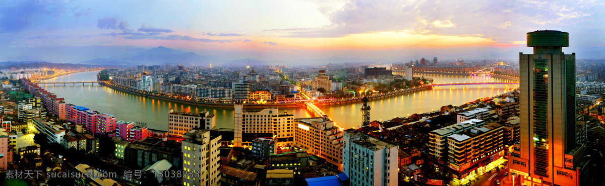 梅州夜景 梅州全景 自然风景 自然景观