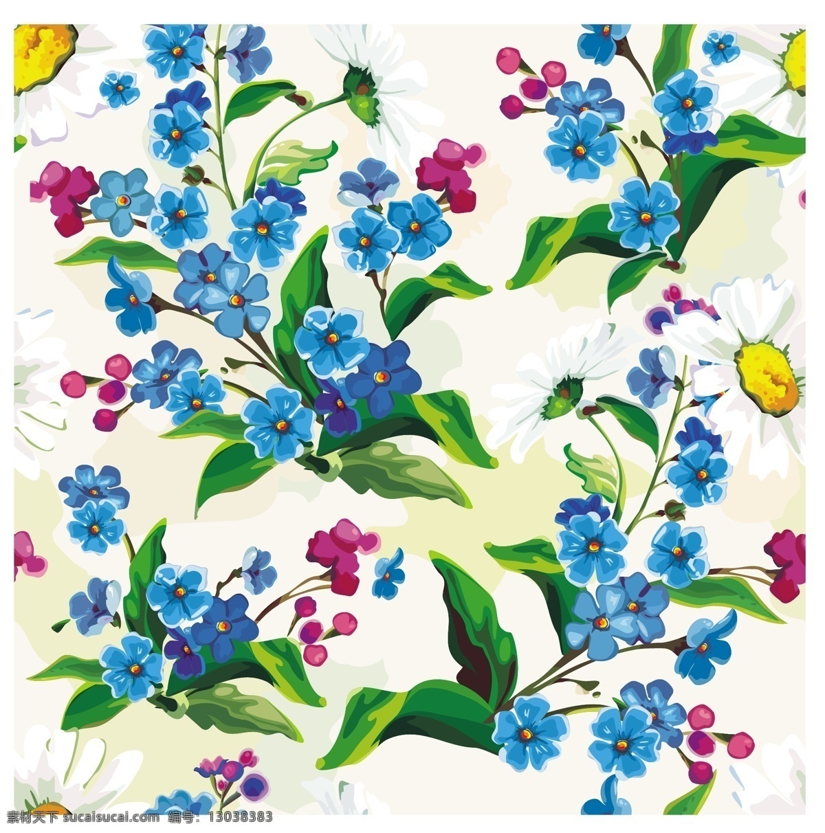 花卉 花朵 纹理 背景 底纹 装饰品 墙纸 印花 四方连续 花纹花边 底纹边框 矢量