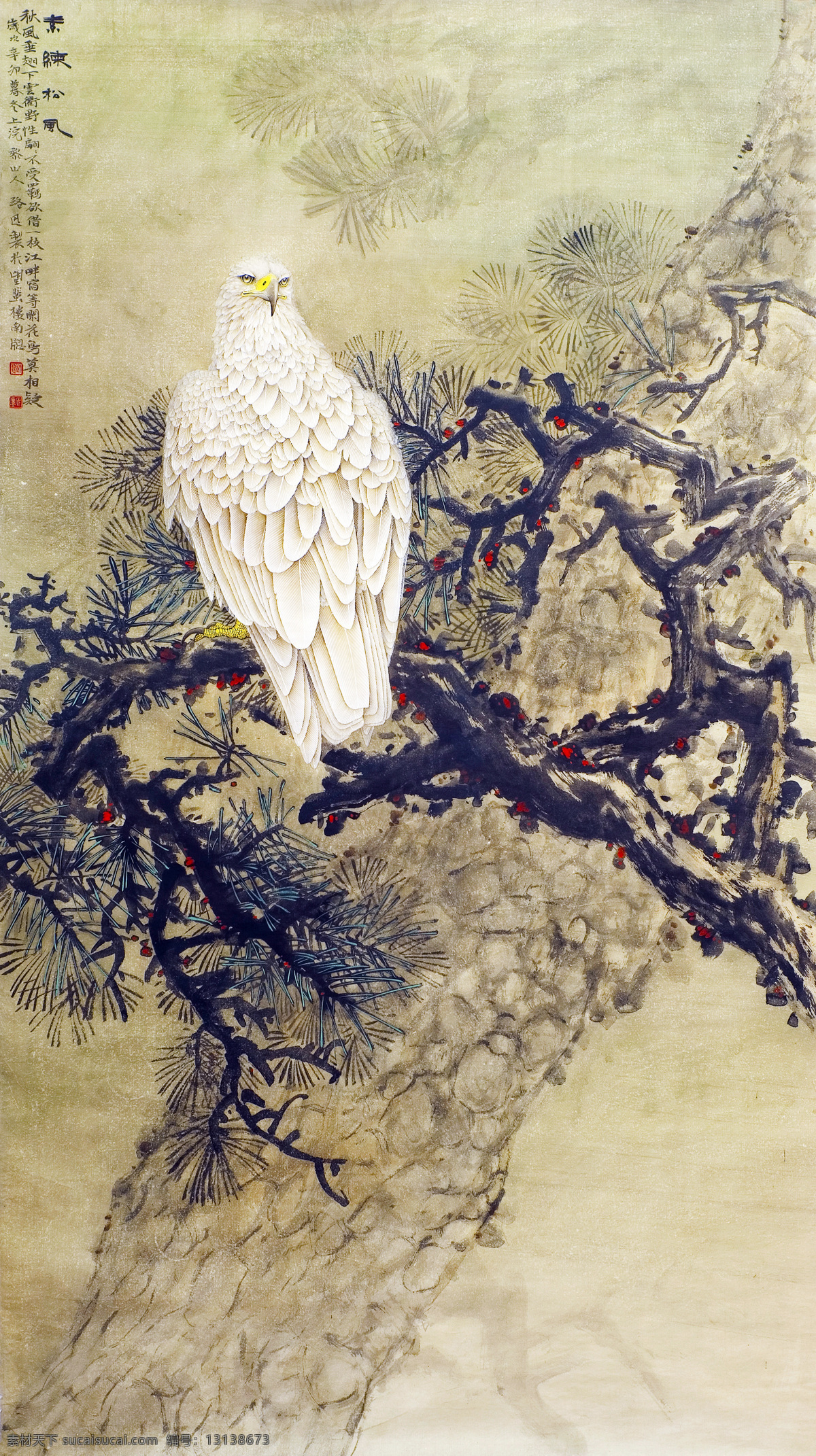 郑 路 迅 猛禽 鹰 工笔画 素练 郑路迅 青海啸声 国画 工笔 绘画 书法 文化艺术 绘画书法