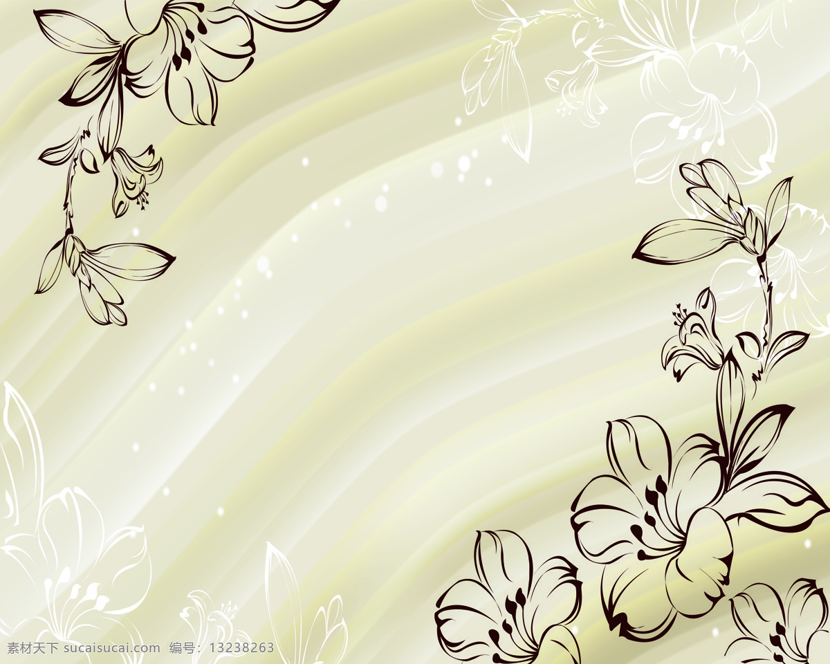 海棠 现代 简约 抽象 线条 花朵 背景墙 线花 白色