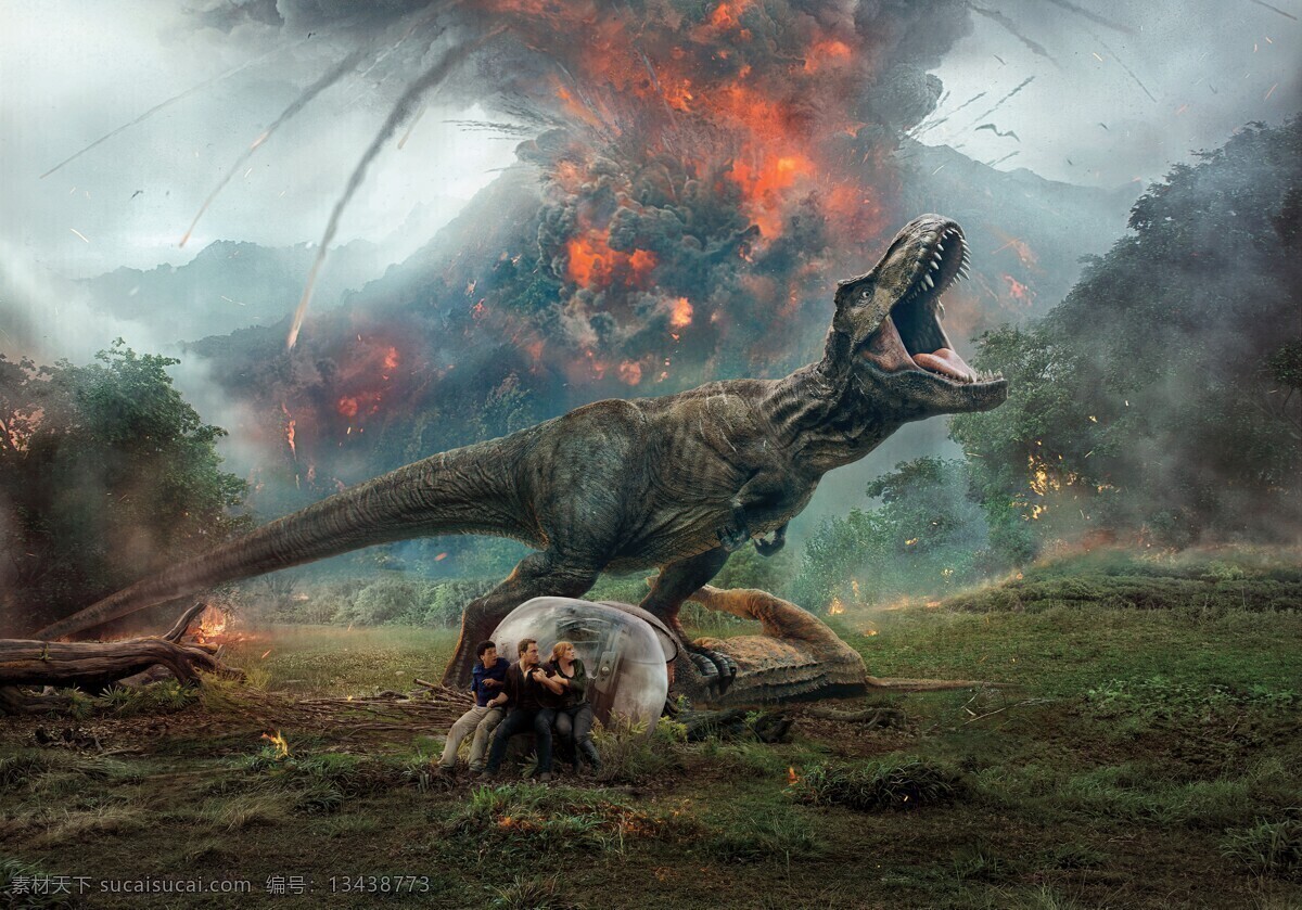 侏罗纪世界2 恐龙 霸王龙 海报 电影 火山 文化艺术 影视娱乐