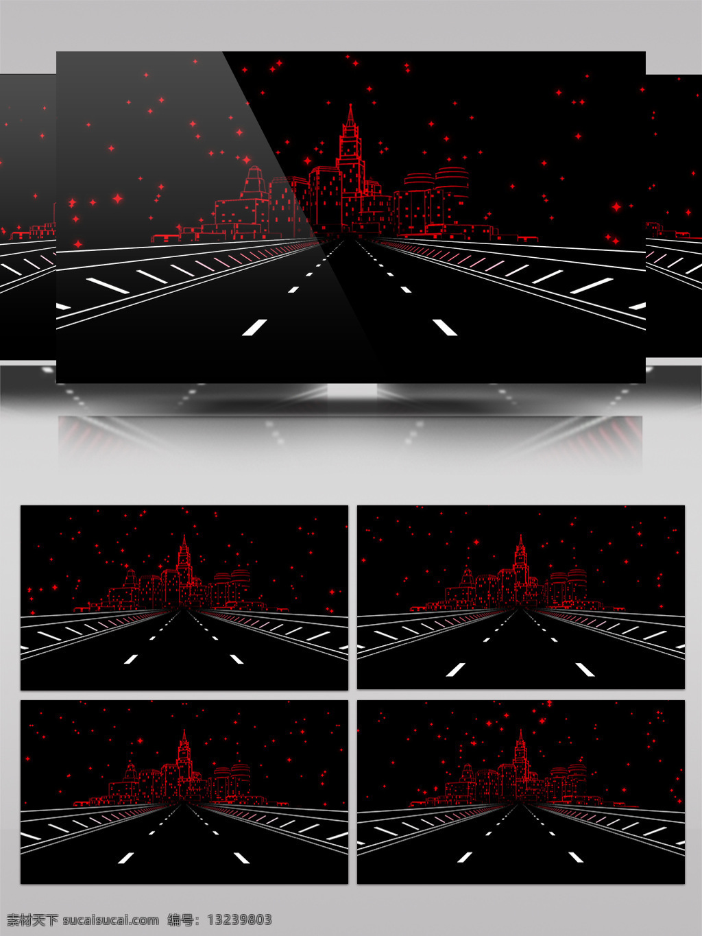 白色 线条 城市 道路 视频 通道 红色城堡 视频素材 动态视频素材
