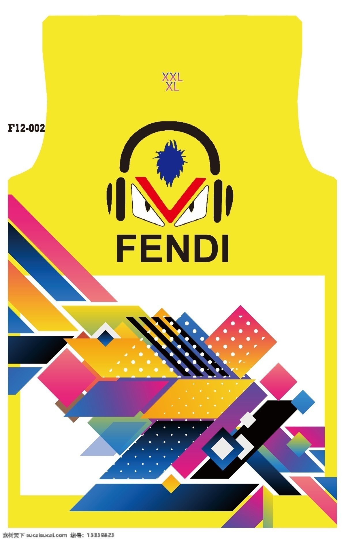 服装设计 fendi t恤 服装 名牌 简洁 色块 背心 底纹边框 条纹线条