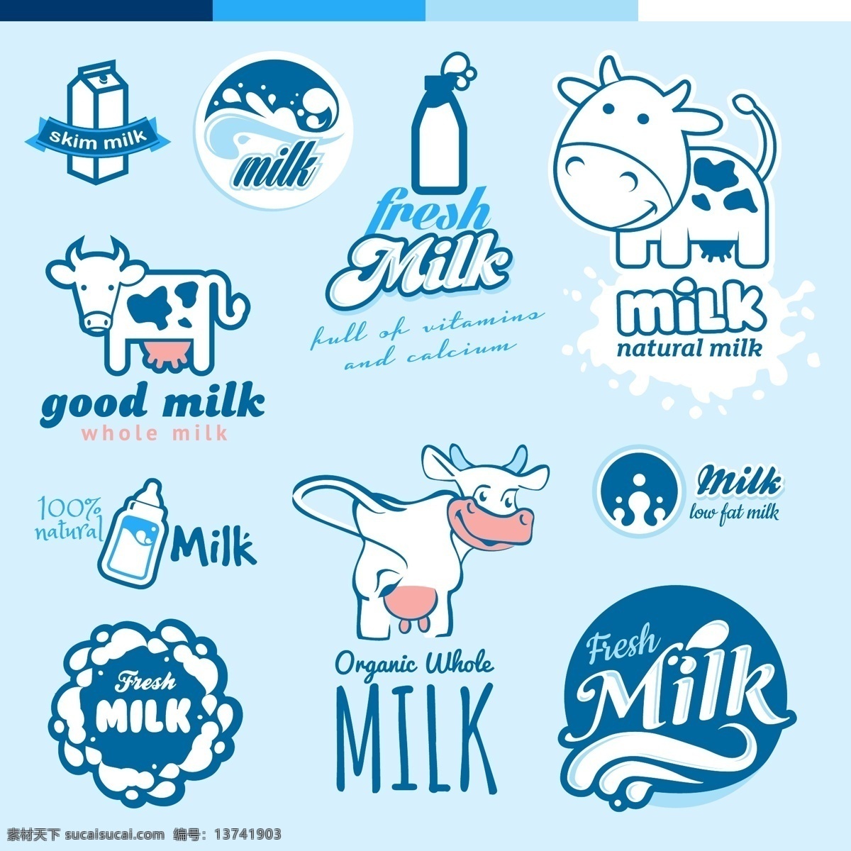 牛奶 矢量 格式 奶牛 牛奶标志 卡通 矢量图 高清图片