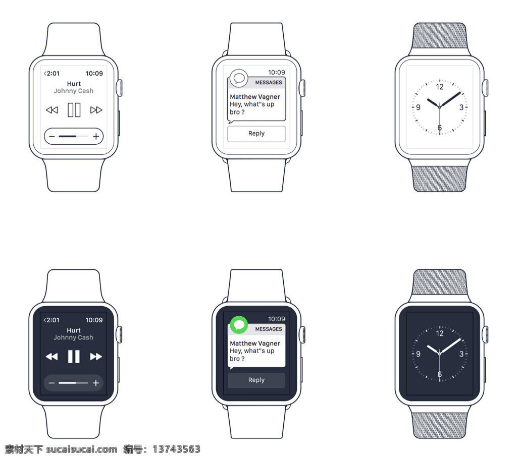 苹果 手表 线 框图 苹果手表 apple watch 智能手表 电话手表 电话 线框图下载 时间 闹钟 打电话