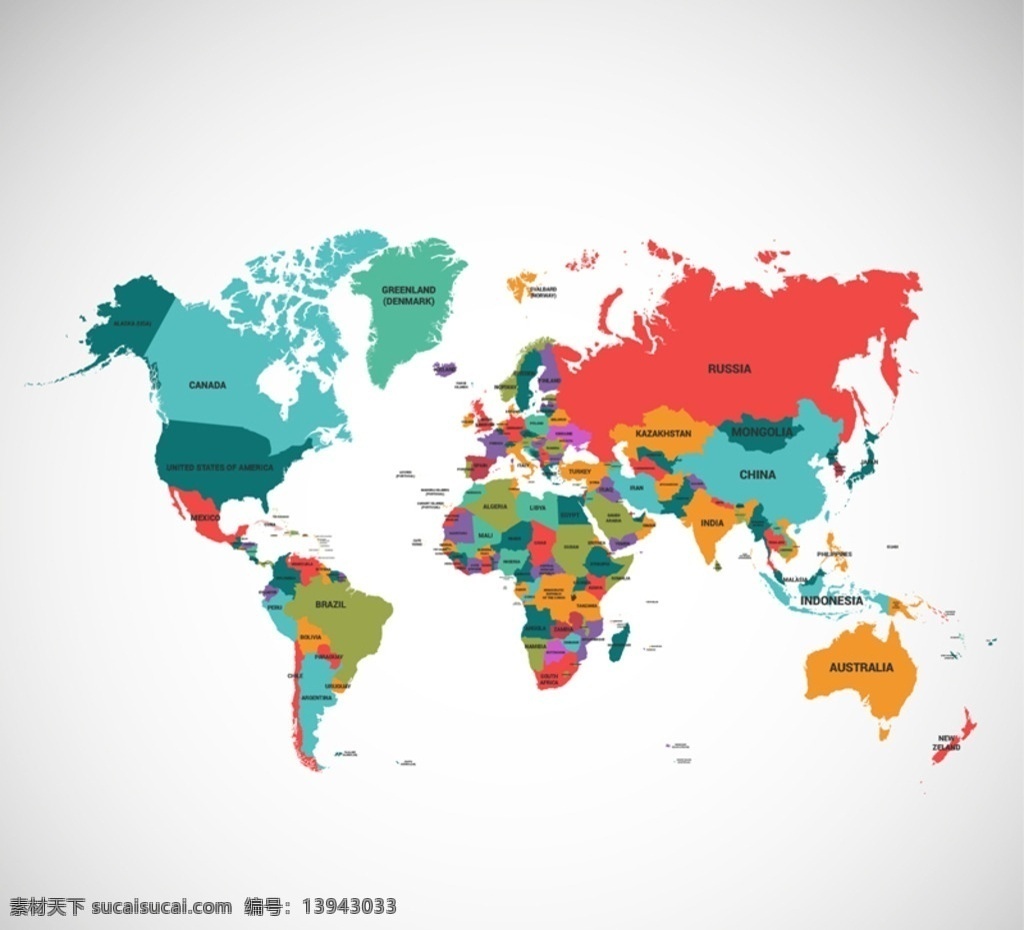 世界地形图 地形图 彩色 世界 英文地形图 地形图海报 地形图展板 外国设计