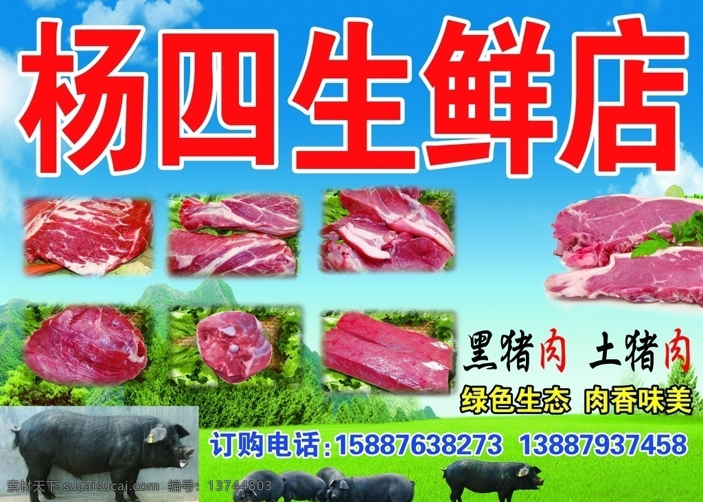 鲜肉 大肉 大肉店 猪肉店 有机肉 农家肉 戳戳 分层