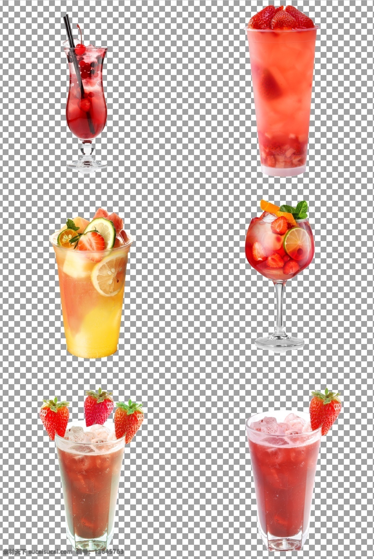 草莓果汁冰饮 夏日 冷饮 草莓 果汁 冰饮 免抠 无背景 免抠图 抠图 元素 透明 通道 png免抠图 分层