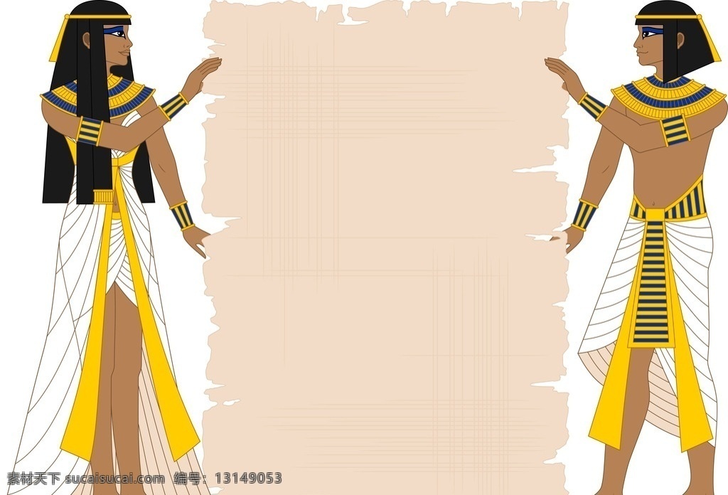 手绘埃及插图 埃及人物 埃及艳后 法老 古埃及壁画 古埃及图案 古埃及 宗教信仰 图腾 神秘 矢量 图案 传统文化 文化艺术