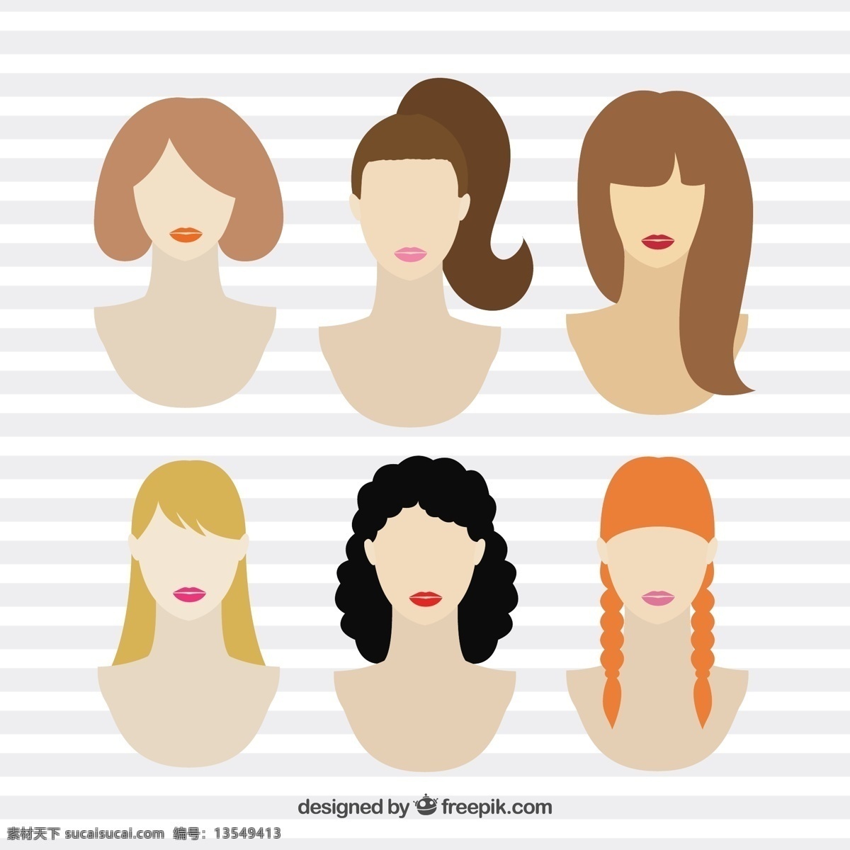 的头发 红色 理发师 发型 女 棕色 女人的头发 美容美发 金发碧眼 各种发型 红色的头发 白色