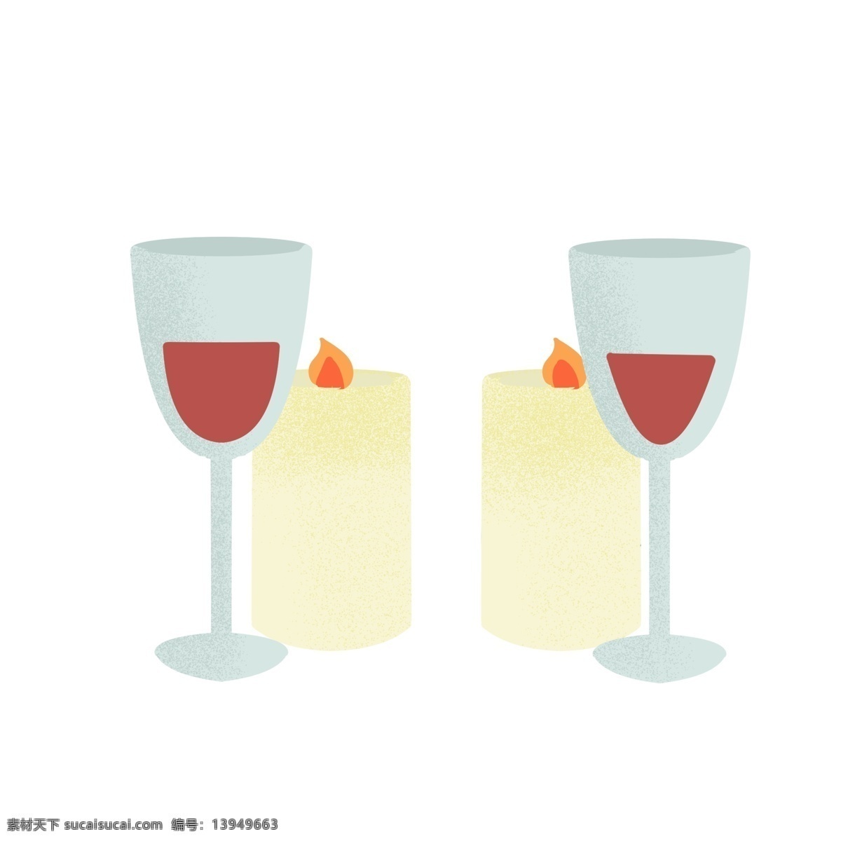 手绘 烛光 晚餐 插画 红酒杯 红酒 高脚杯 浪漫 火苗 手绘酒杯 黑底 情人节派对 黄色蜡烛 烛光晚餐插画 情调