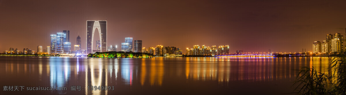 苏州 大 裤衩 夜景 东方之门 金鸡湖 全景 大裤衩 建筑园林 建筑摄影