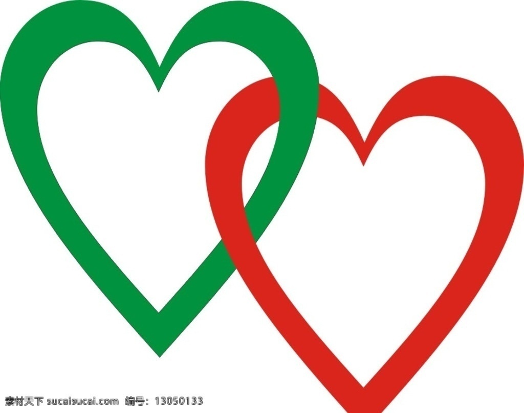 双爱心 同心环 logo 标志 爱心 logo设计