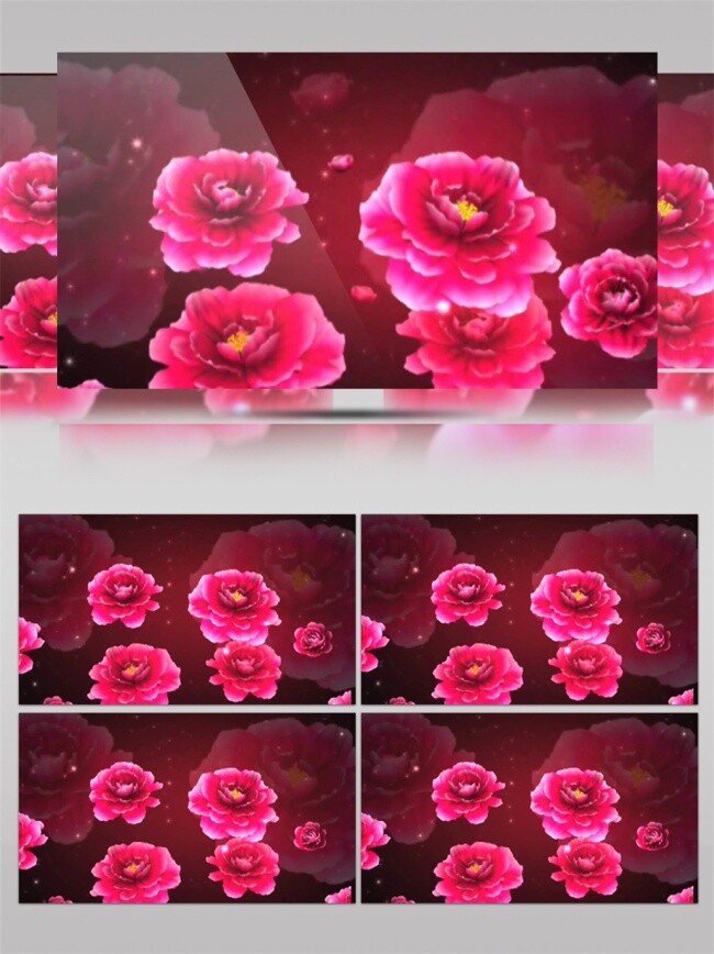 红色 花朵 视频 红色花开 飞舞光花 绚丽红花 美丽风景素材 自然风光素材 田园风光