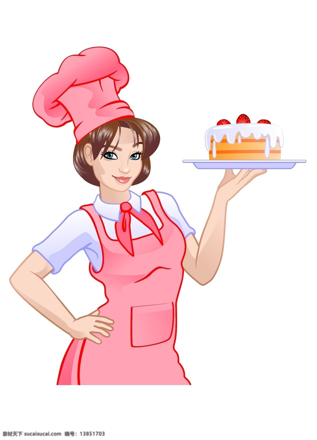女性蛋糕师 人物 时尚 女性 蛋糕师 白色