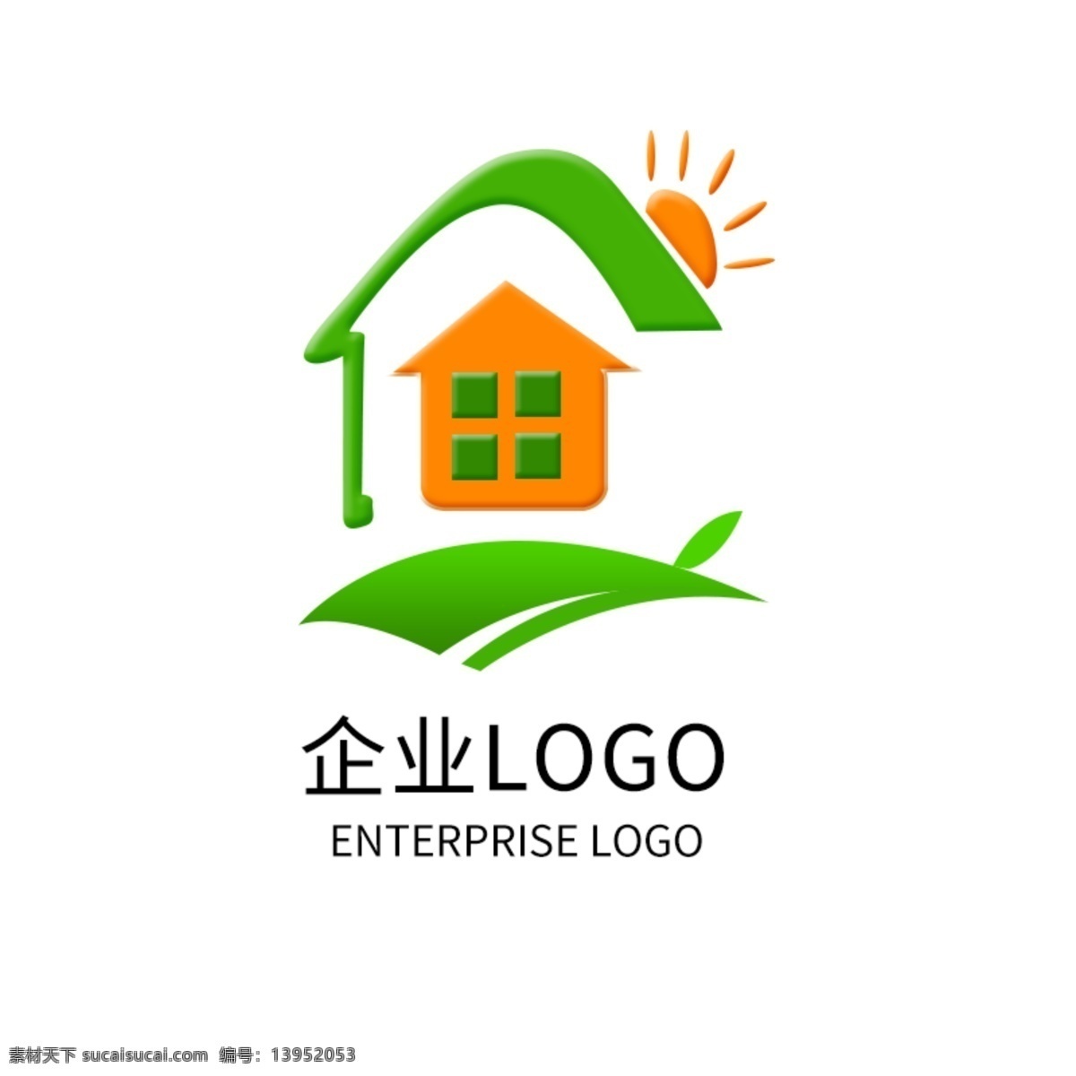 房地产 企业 logo 绿色 家居 公司 标志 导游图 房产 地产 家园 logo设计