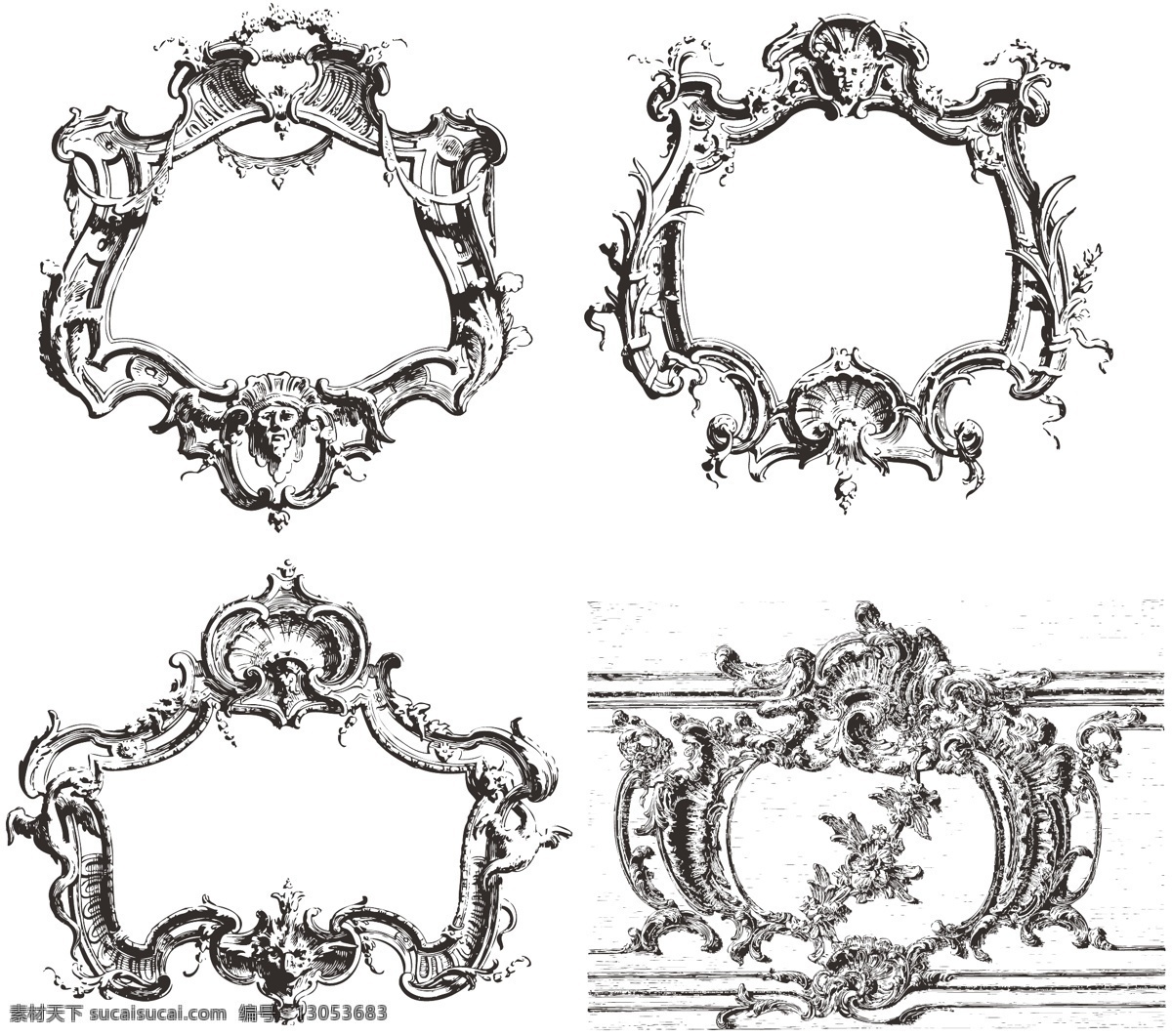 花纹 装饰 ii 类 欧美 古典 线条 矢量 欧洲古典素材 矢量素材 矢量素材库 素描素材 线条素材 非 主流 家居装饰素材