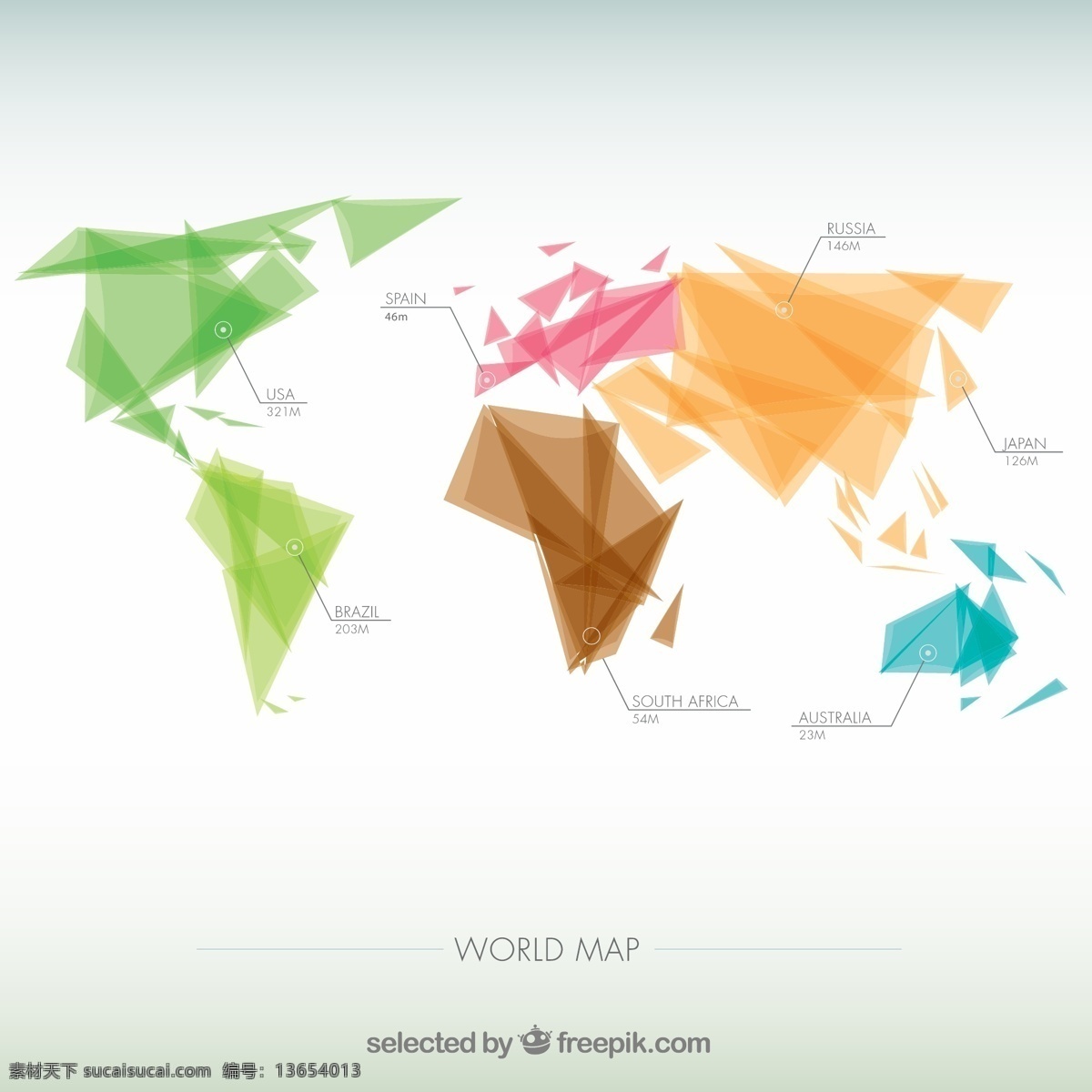 清新 彩色 世界地图 世界 地图 创意 折纸 白色