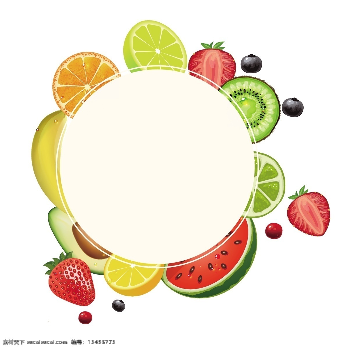 矢量 卡通 扁平化 水果 边框 矢量水果边框 卡通水果边框 水果边框 西瓜 草莓 橙子 香蕉 猕猴桃边框