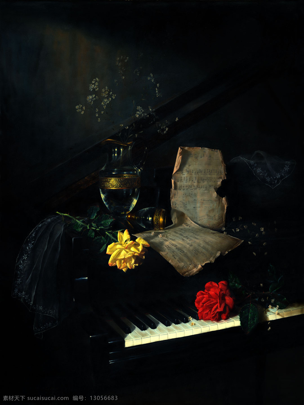 安东诺夫 静物 油画作品 大师级 油画 黑色
