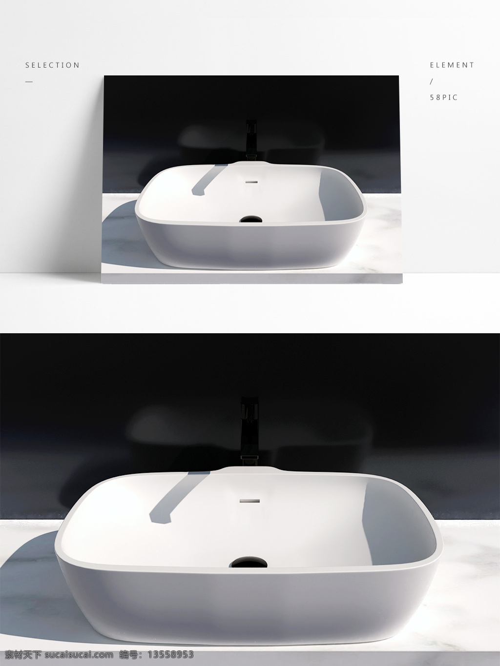 现代 简约 白色 陶瓷 台盆 现代简约 洗手台 max fbx