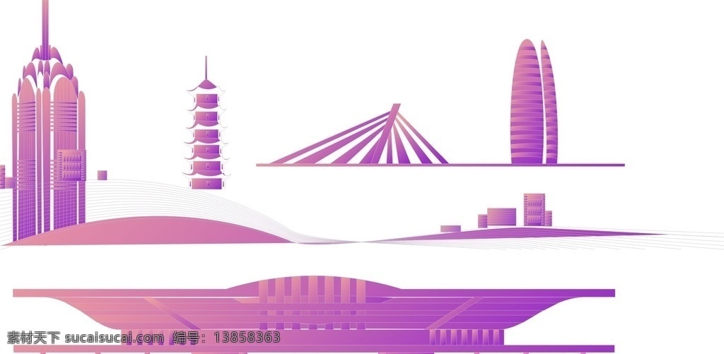 宁波 城市 建筑物 剪影 天封塔 财富中心 自然景观 建筑园林