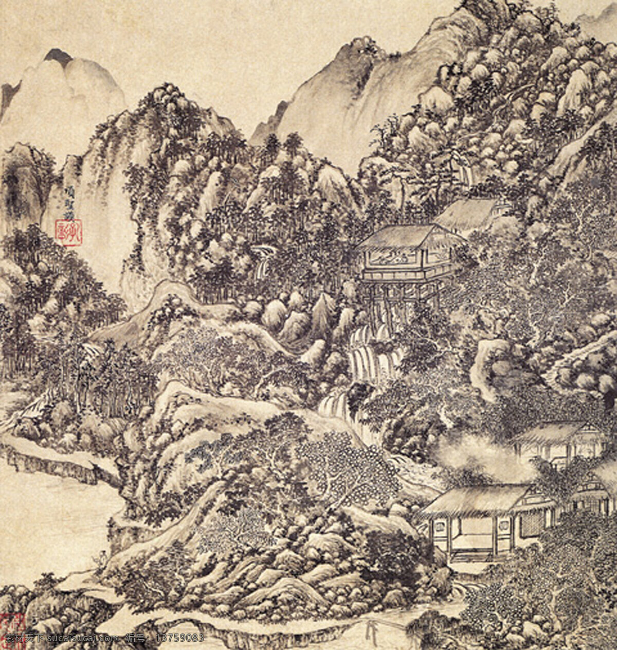 山水 兰 竹 图册 国画 美术绘画 摄影图库 文化艺术 中国名画 山水兰竹图册 矢量图 日常生活