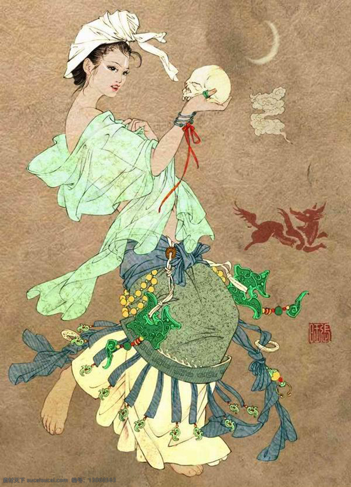 古代妖怪 狐仙 妖怪 文化艺术 设计图库 200