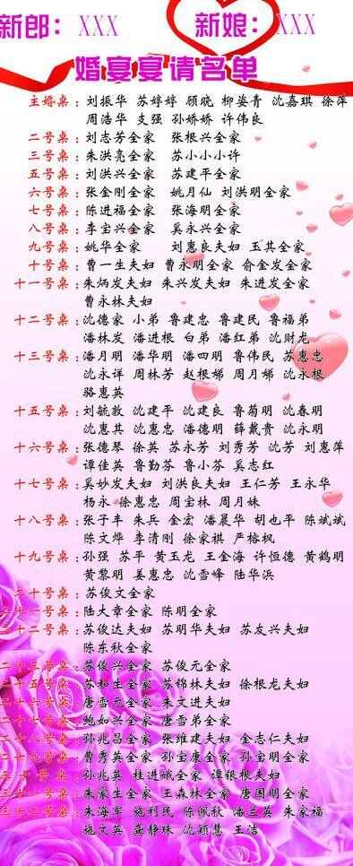 暗纹 背景素材 粉色 广告设计模板 婚庆 结婚酒席 婚宴席位表 婚宴 婚宴桌位 名单喜庆 心 玫瑰花 矢量图库 喜庆 其他模版 源文件 价目表 矢量 psd源文件 婚纱 儿童 写真 相册 模板