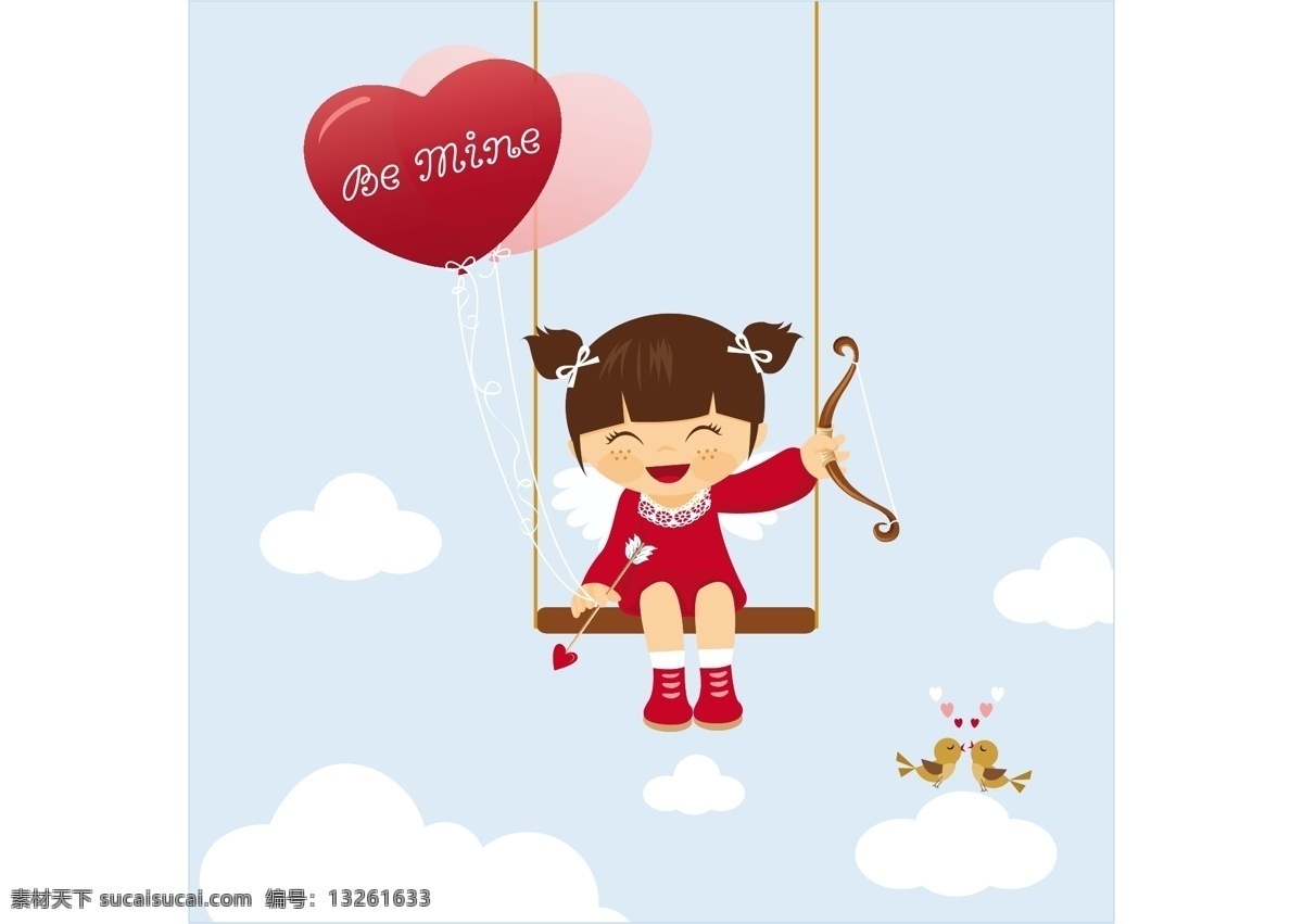 矢量女生 矢量图 天空 女生 白色
