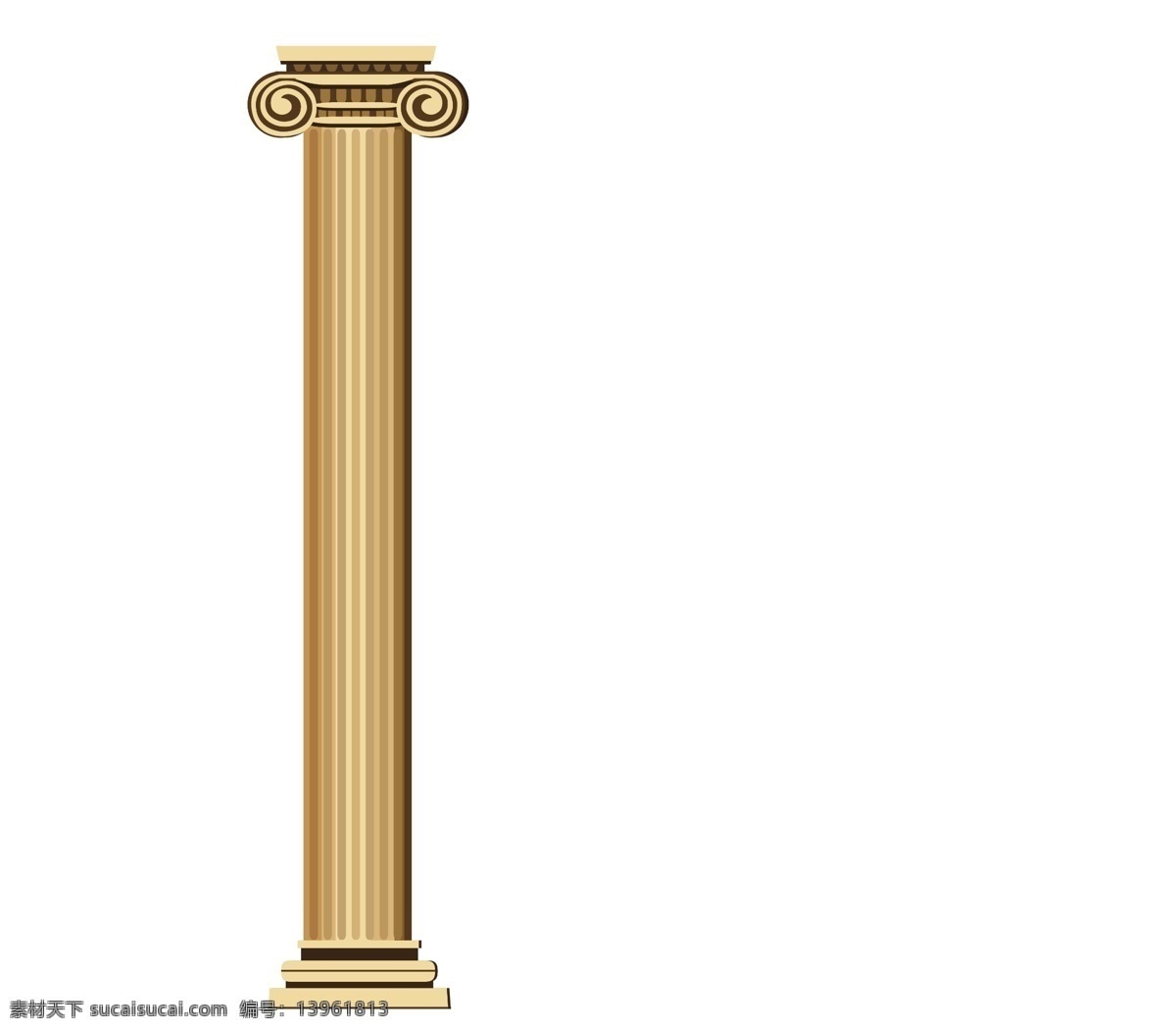 金色 罗马柱 古罗马 柱子 黄色 分层