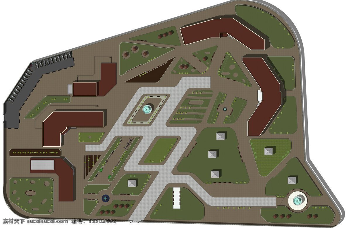 老年 护理 中心 建筑 3d模型素材 建筑模型