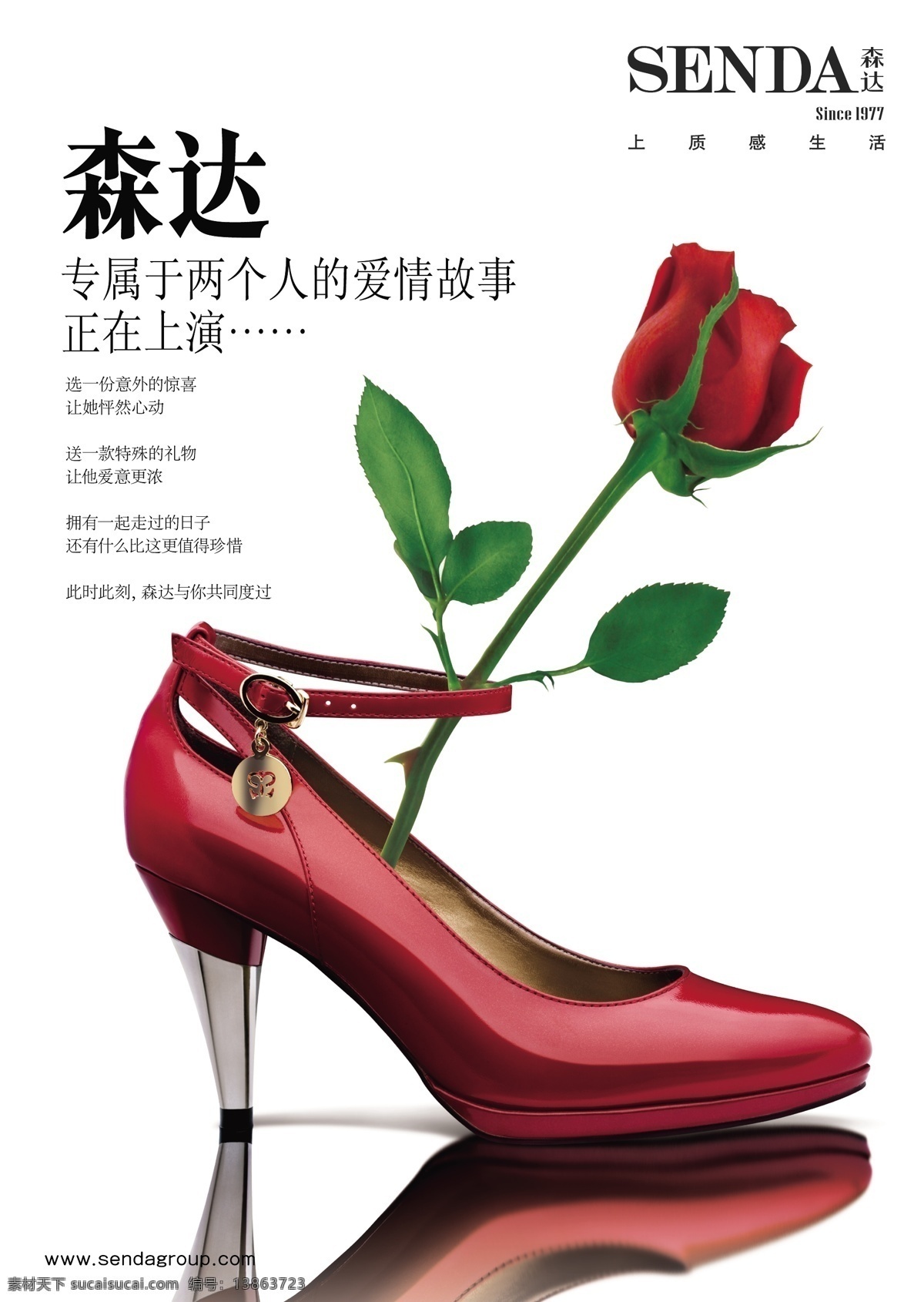 森达 情人节 红玫瑰 情侣 情人情 红皮鞋 节日素材 情人节七夕