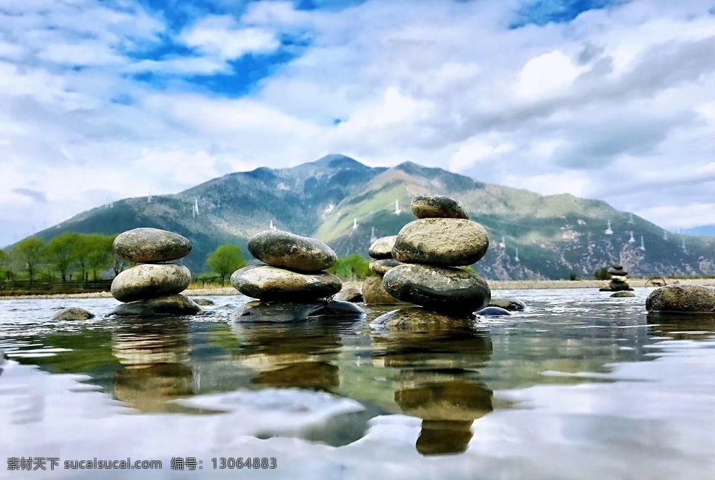 南迦巴瓦峰 西藏 圣山 河流 石头 雪山 自然景观 自然风景