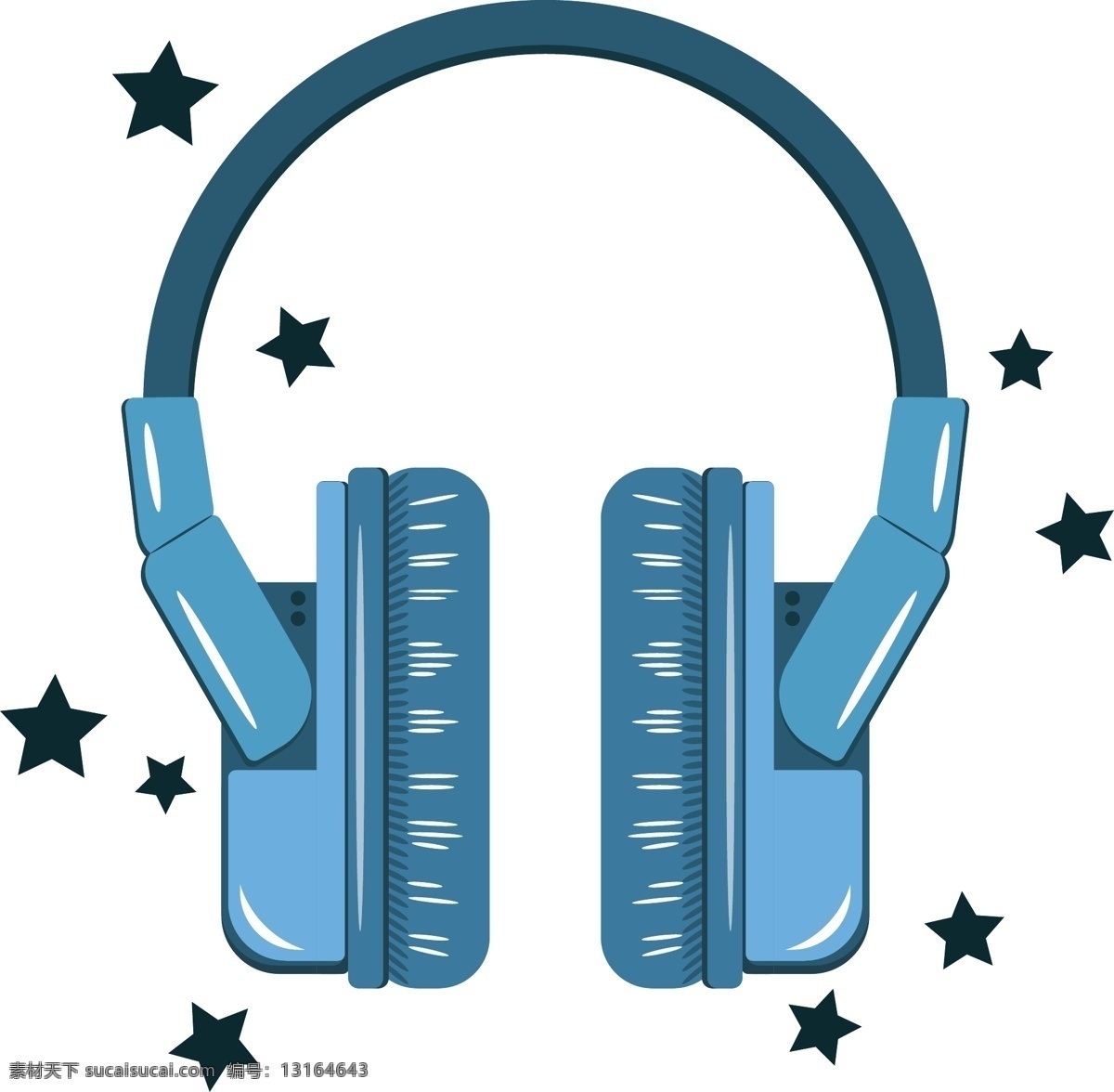 生活用品 电子产品 耳机 耳麦 设计元素 蓝色 可爱