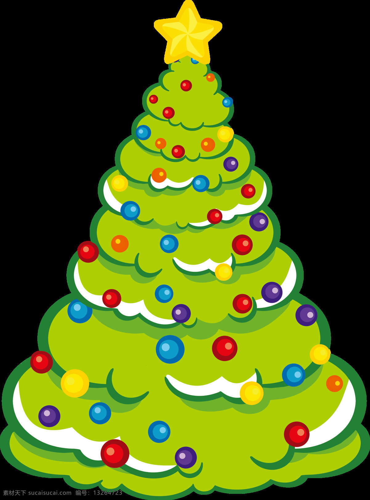 手绘 圣诞树 装饰 元素 png元素 免抠元素 圣诞节 松树 透明元素 喜庆 小清新