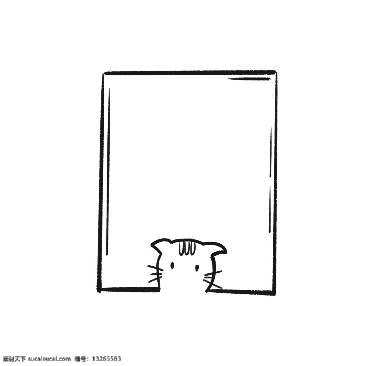 简约 可爱 动物 猫咪 边框 元素 手绘边框 可爱边框 线条边框 小猫 手绘可爱边框 简约可爱边框 简约边框 简约线条边框 小猫边框