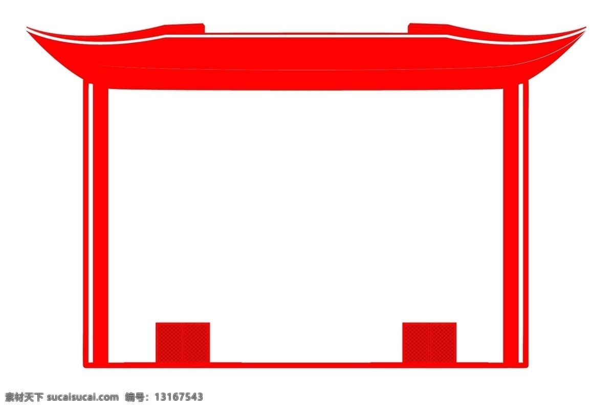 手绘 红色 门边框 插画 手绘剪纸门 红色门边框 剪纸建筑 红红火火 中国文化 中国风 红色剪纸 剪纸