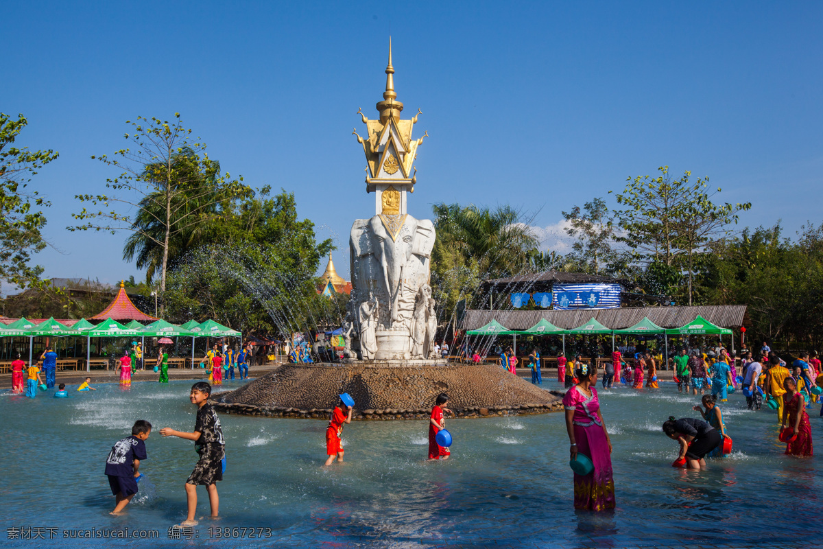 泼水节 云南 西双版纳 少数民族 傣族 傣族新年 宋干节 旅游摄影 国内旅游
