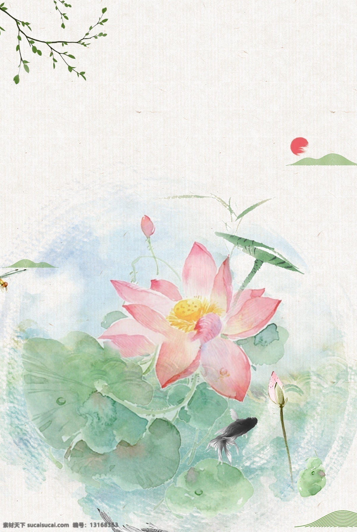 简单夏天荷花背景素材图片下载-素材编号13168363-素材天下图库