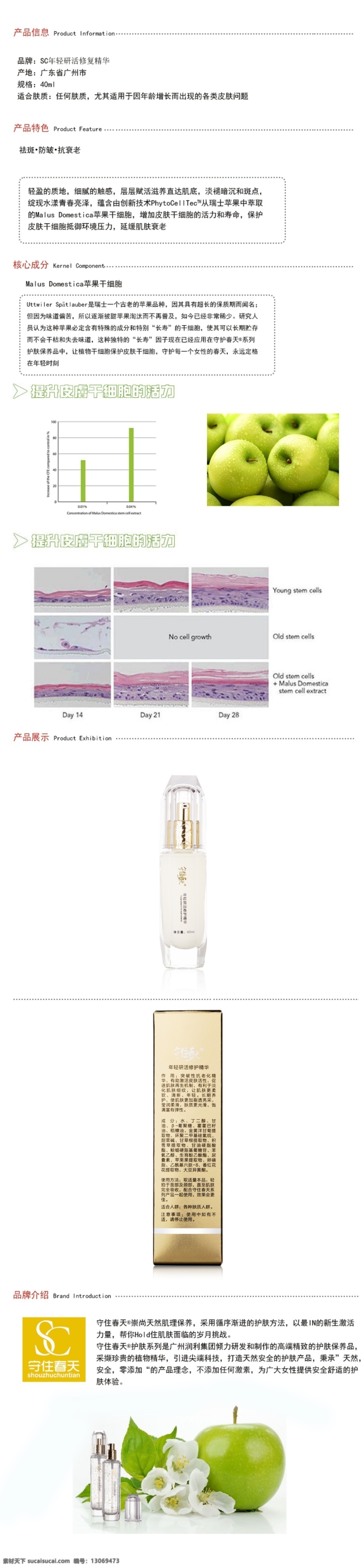 精华详情图 精华液 详情图 苹果 白色