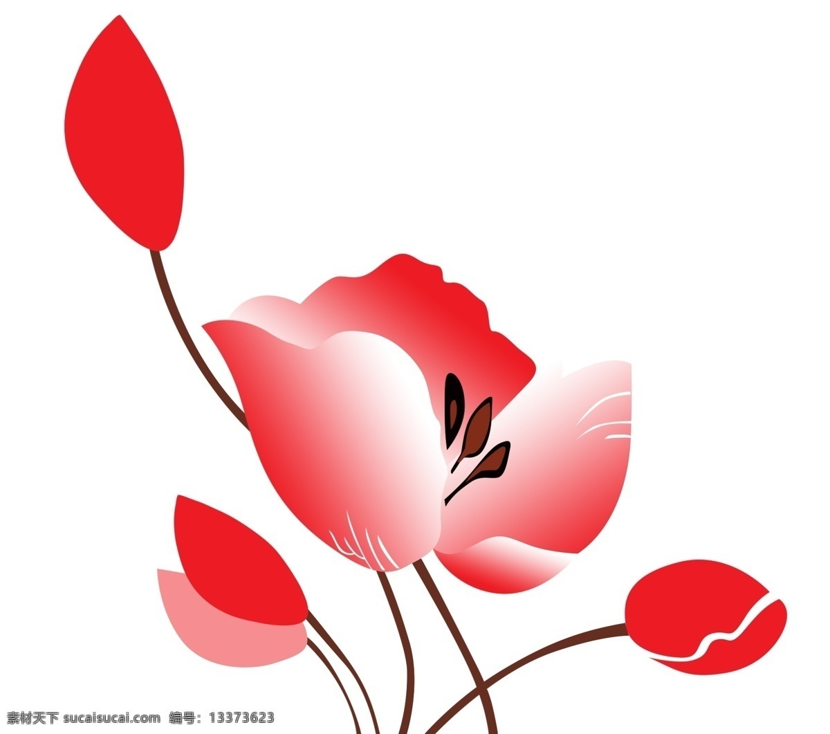 高清 红色 花朵 墙 贴 psd分层 分层 红花 花 花卉 墙贴 源文件 家居装饰素材 壁纸墙画壁纸