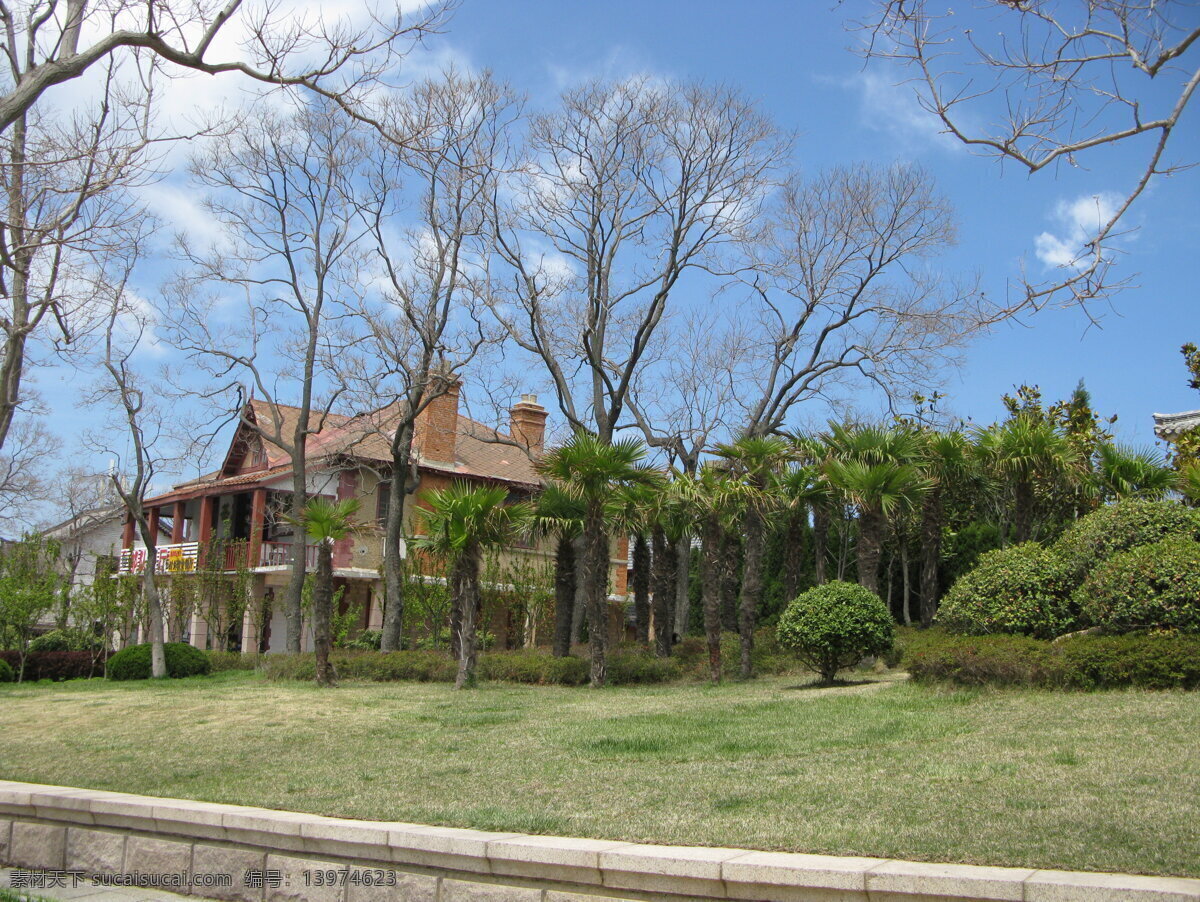 威海免费下载 房子 风景 蓝天 树 威海 刘公岛 生活 旅游餐饮