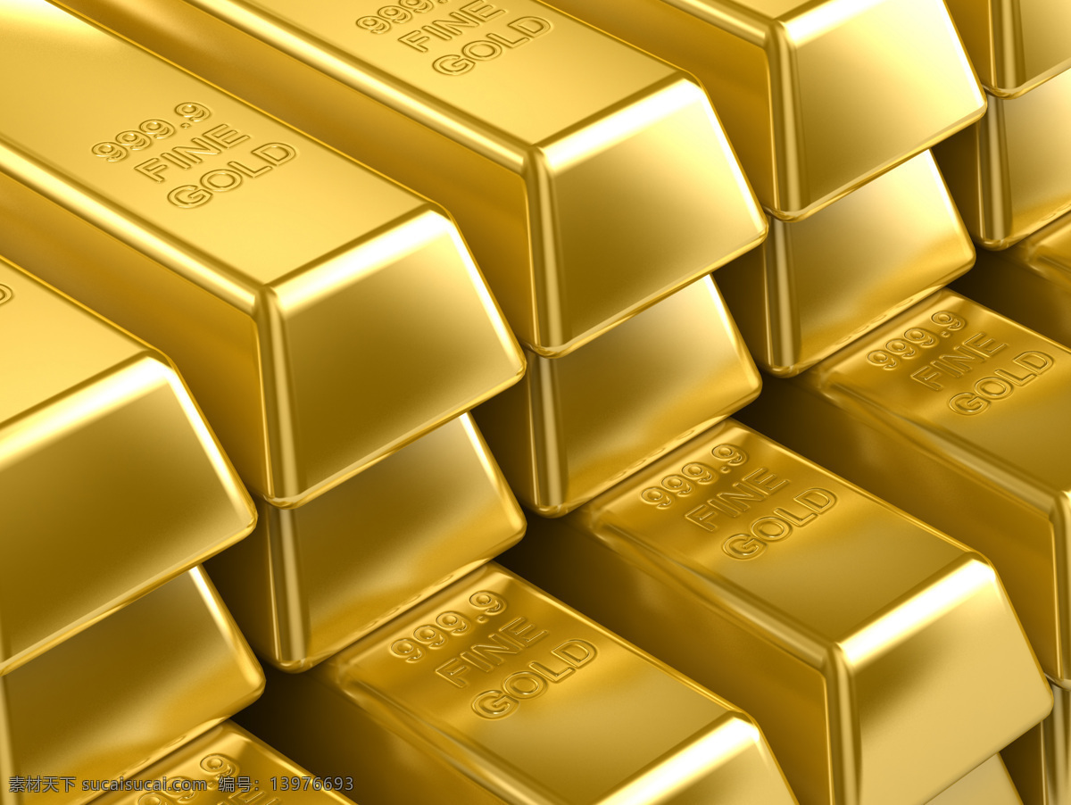 高清 黄金 金条 金条素材 商务金融