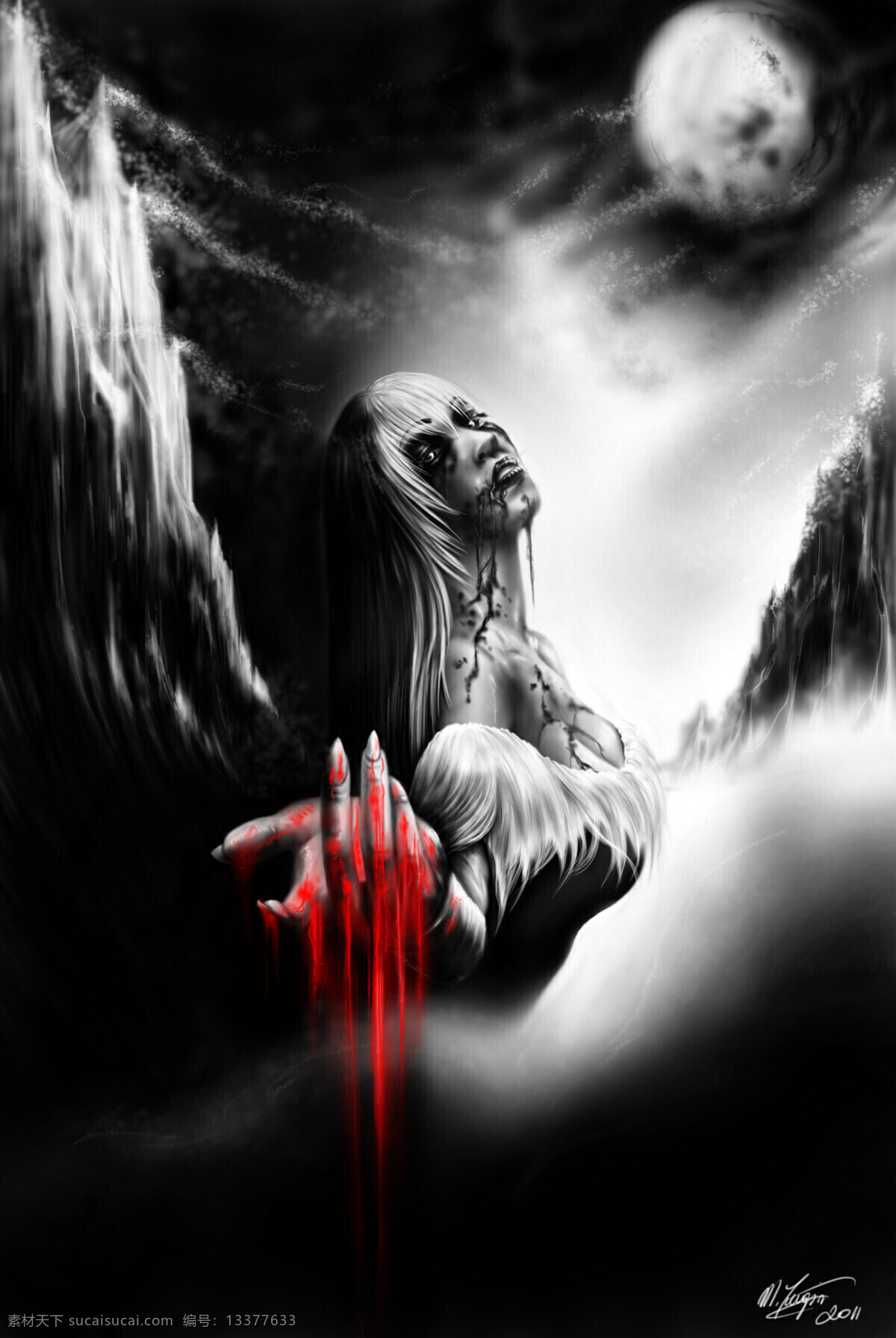 阴魂 鬼 恐怖 妖怪 血腥 深夜 午夜幽灵 插画 绘画书法 文化艺术