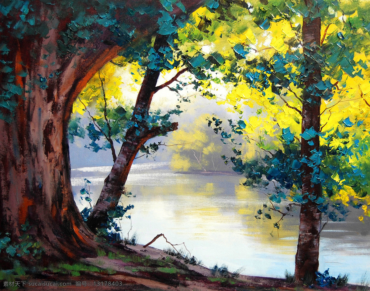 大树 风景 风景画 挂画 河岸 河流 河水 绘画 油画 树木 设计素材 模板下载 河岸树木 油画风景 艺术 油画艺术 水流 树林 西方油画 景色 欧美油画 油画作品 绘画书法 文化艺术 家居装饰素材