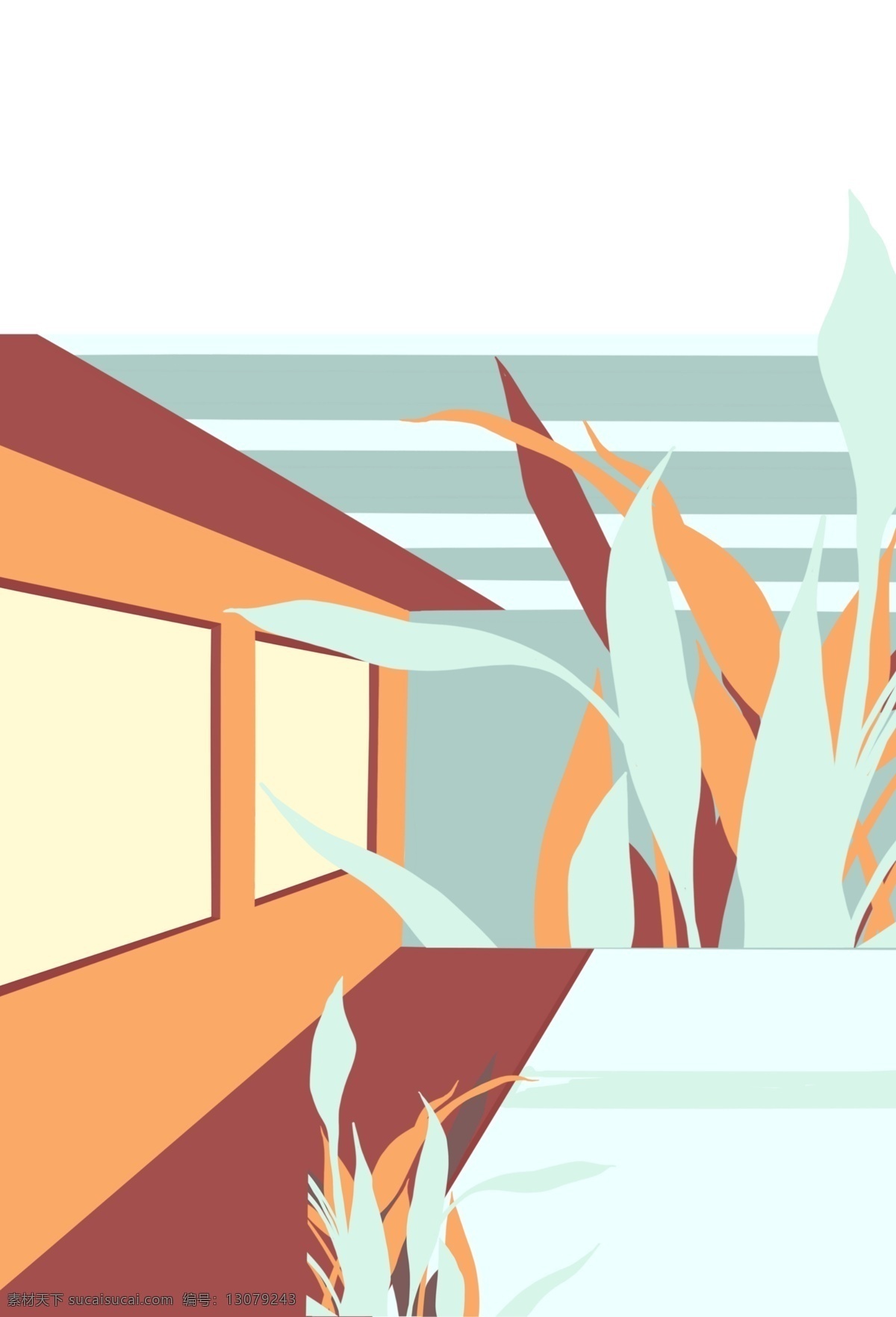手绘 卡通 屋外 风景 插画 背景 屋外风景 植物 背景素材 背景展板 彩色背景 清新背景