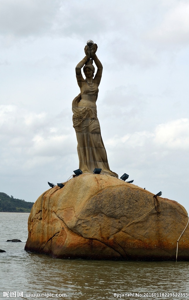 渔女 大海 天空 海 珠海 石雕 海边 故事 雕塑 香炉湾 石景山 标志性 珠海渔女 名胜 风景 建筑园林