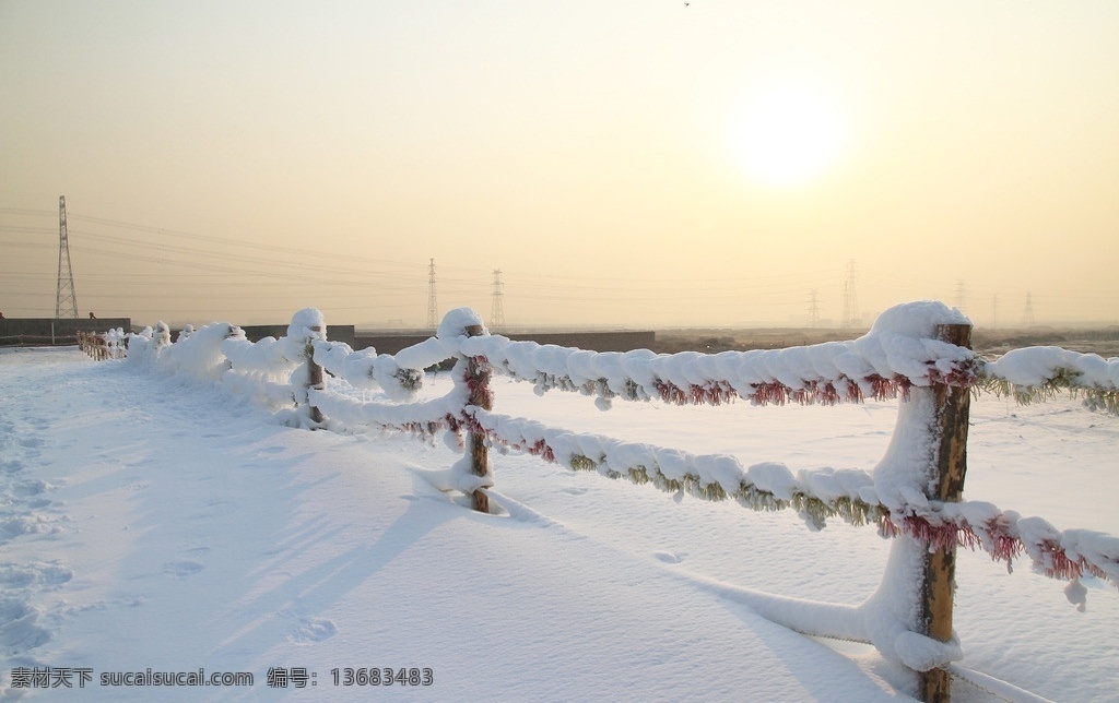 日出雪景 雪景 日出 白色天地 雪白 下雪了 园区风光 田园风光 自然景观