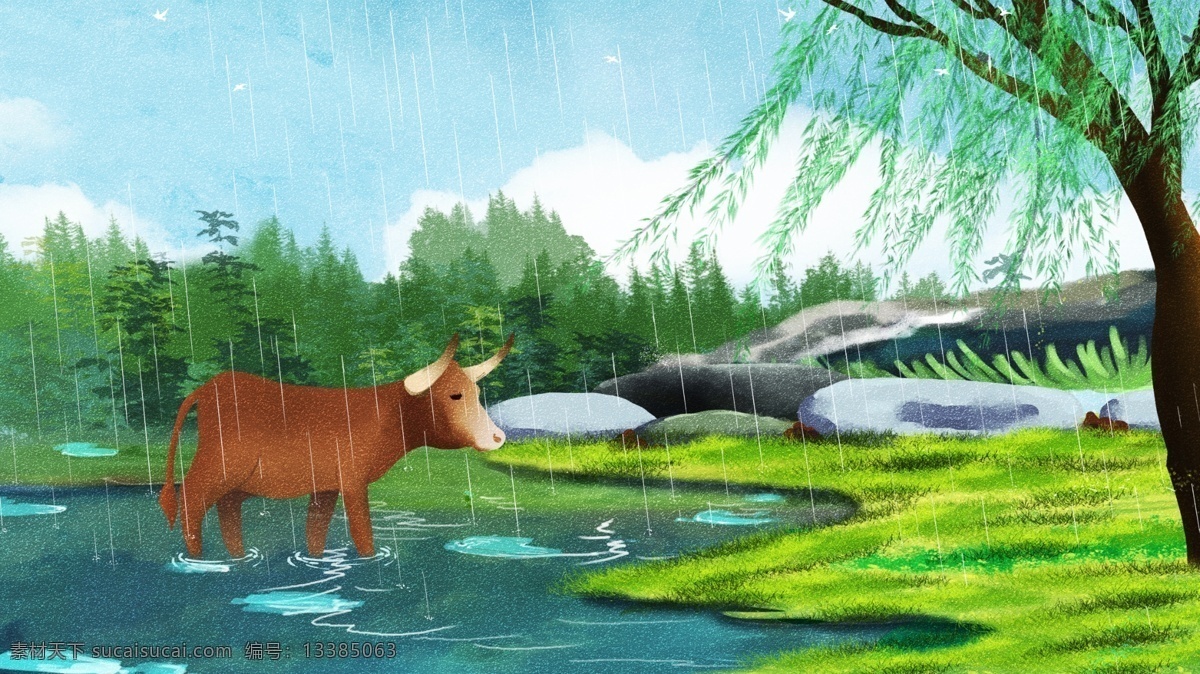 小 清新 二十四节气 谷雨 传统节日 农历 插画 节气 海报 谷雨海报 邂逅春天 谷雨节气 传统文化 中国节气 春天节气 播种季节 春天季节 惊蛰 芒种 清明 24节气 春暖花开 中国风海报 唯美 春季上新